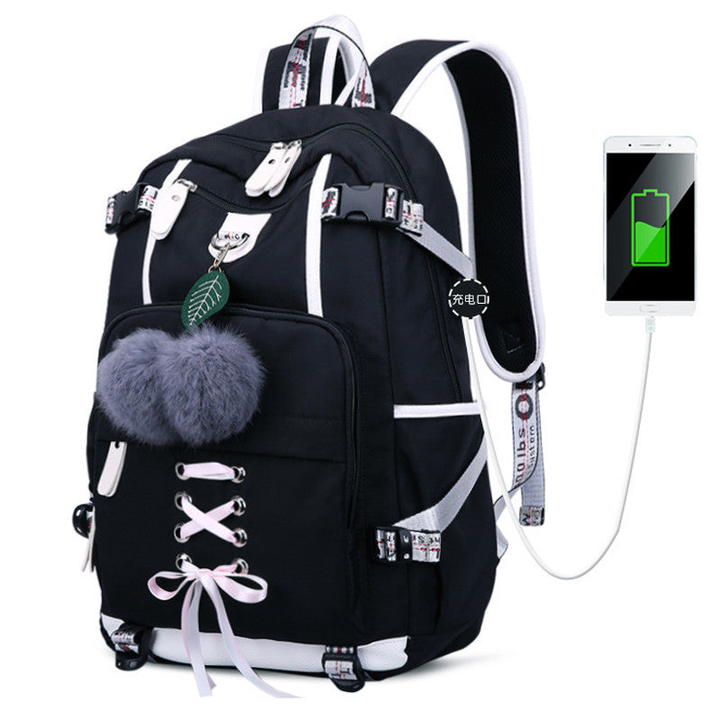 Large Backpack with External USB Charger