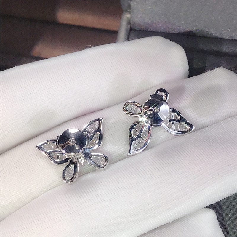 CZ Butterfly Post Earrings