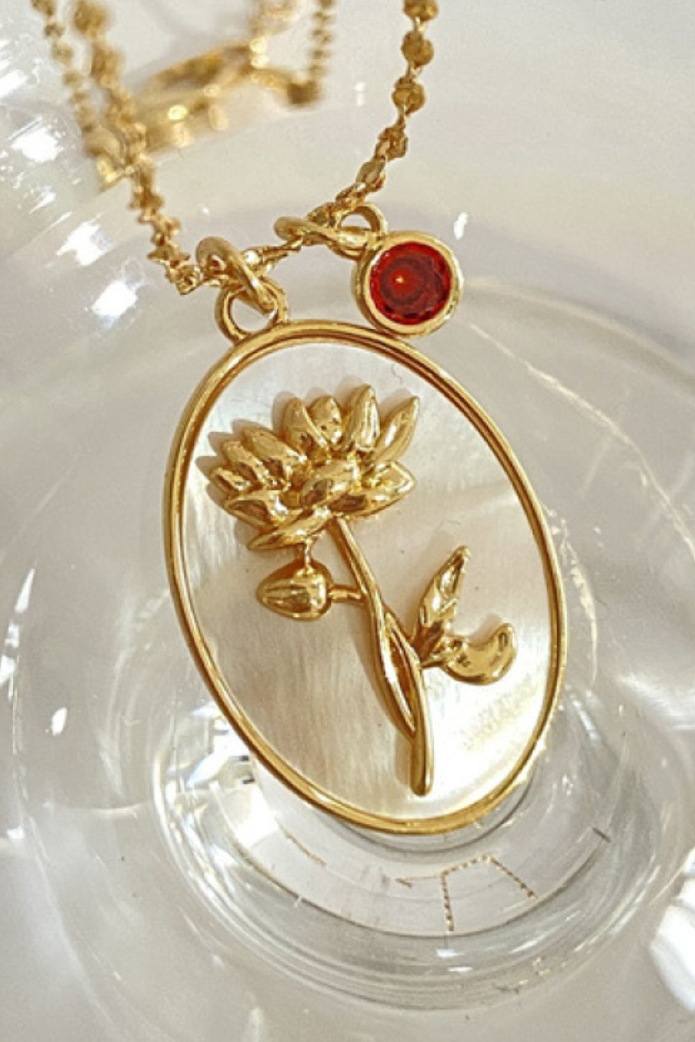 Birth Flower Shell Necklace