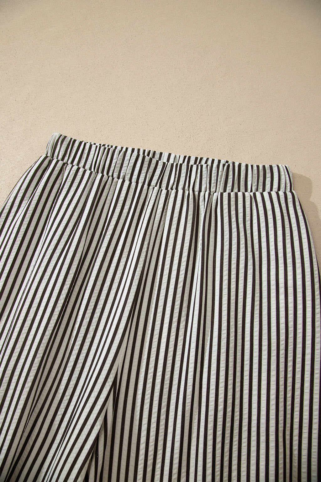Black Stripe Elastic Waist Ultra Wide Leg Pants Dear-Lover Dropshipping Bottoms/Pants & Culotte