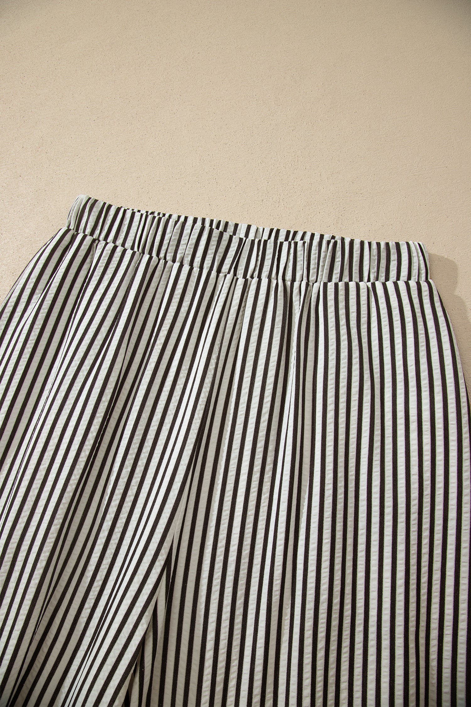 Black Stripe Elastic Waist Ultra Wide Leg Pants Dear-Lover Dropshipping Bottoms/Pants & Culotte