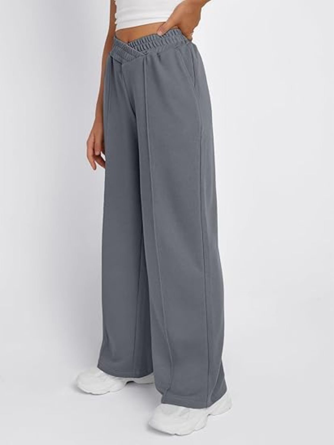 Elastic Waist Wide Leg Sweatpants