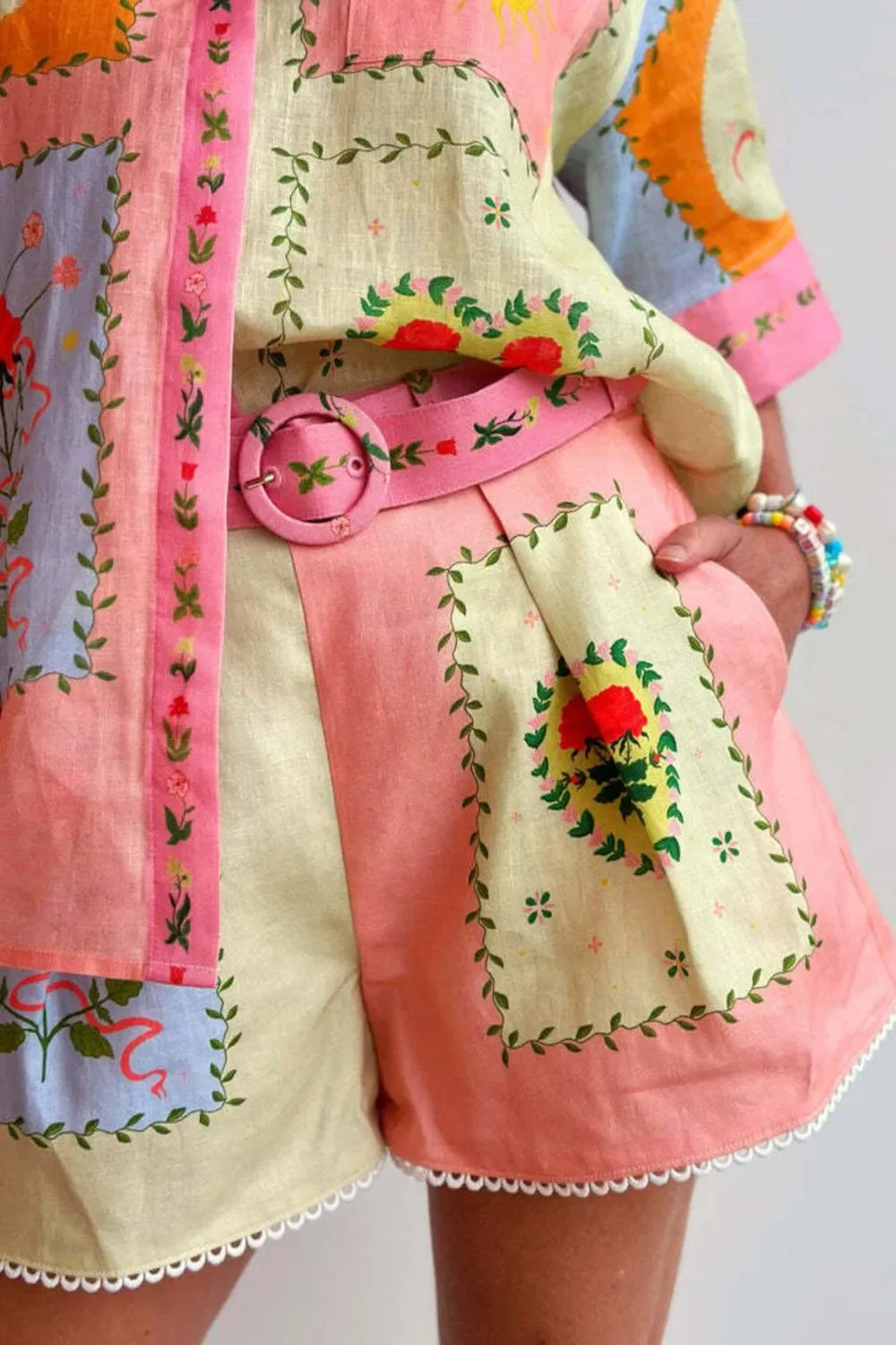 Printed Short Sleeve Shirt and Shorts Set Trendsi Short Sleeve Shirt and Shorts Set