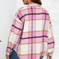 Plaid Button Up Long Sleeve Shacket Bazaare Mart Outerwear/Plaid Shackets