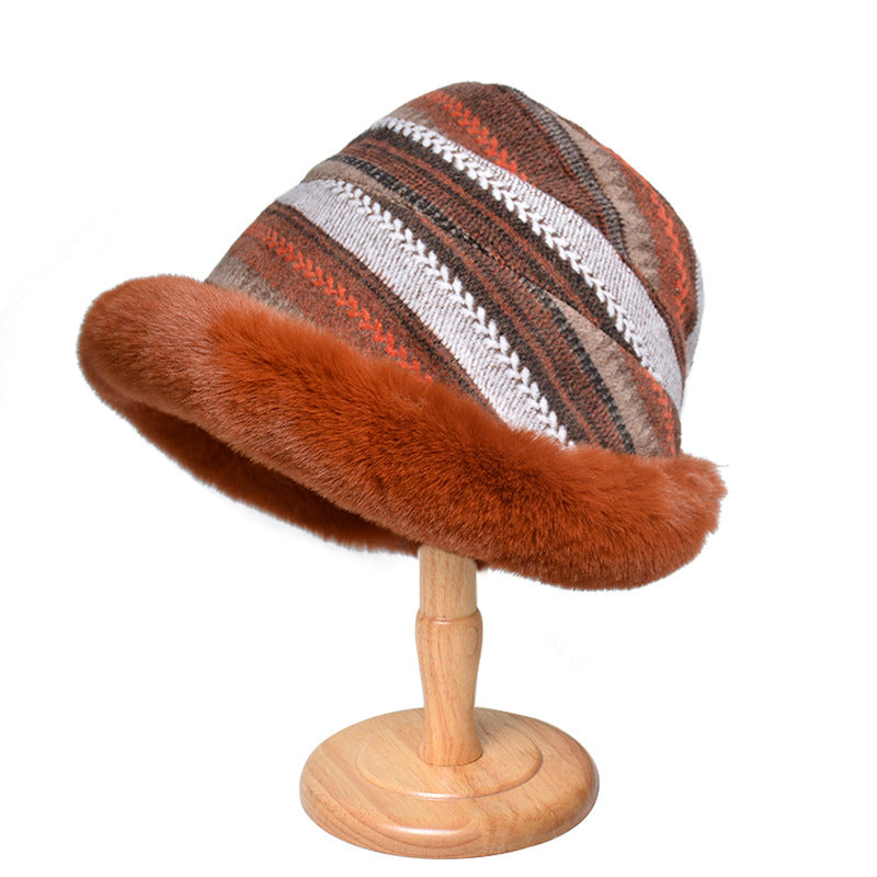 Ethnic Style Warm Thick Bucket Hat