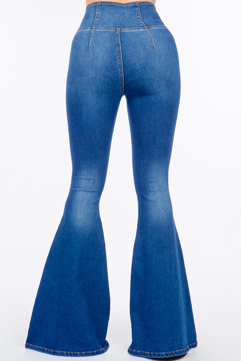 American Bazi High Waist Pull On Flare Blue Jeans