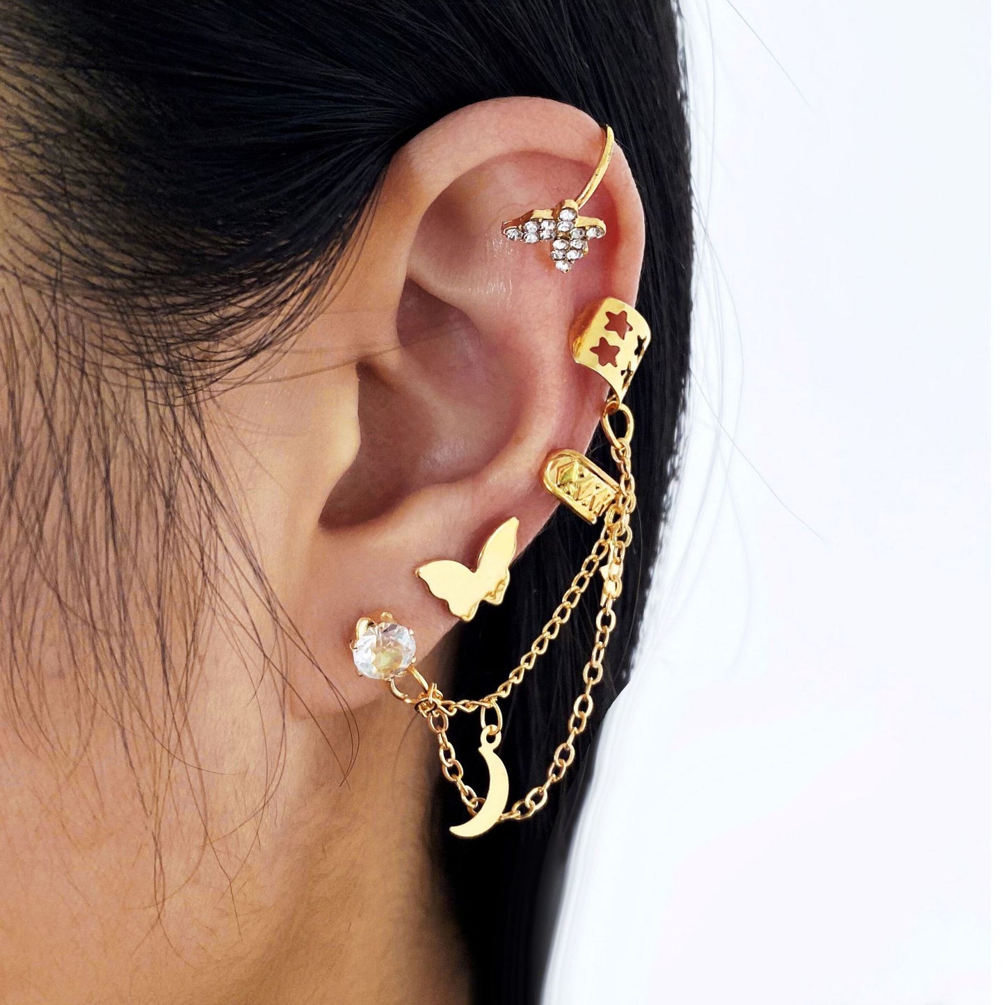 Gold Butterfly Ear Cuffs