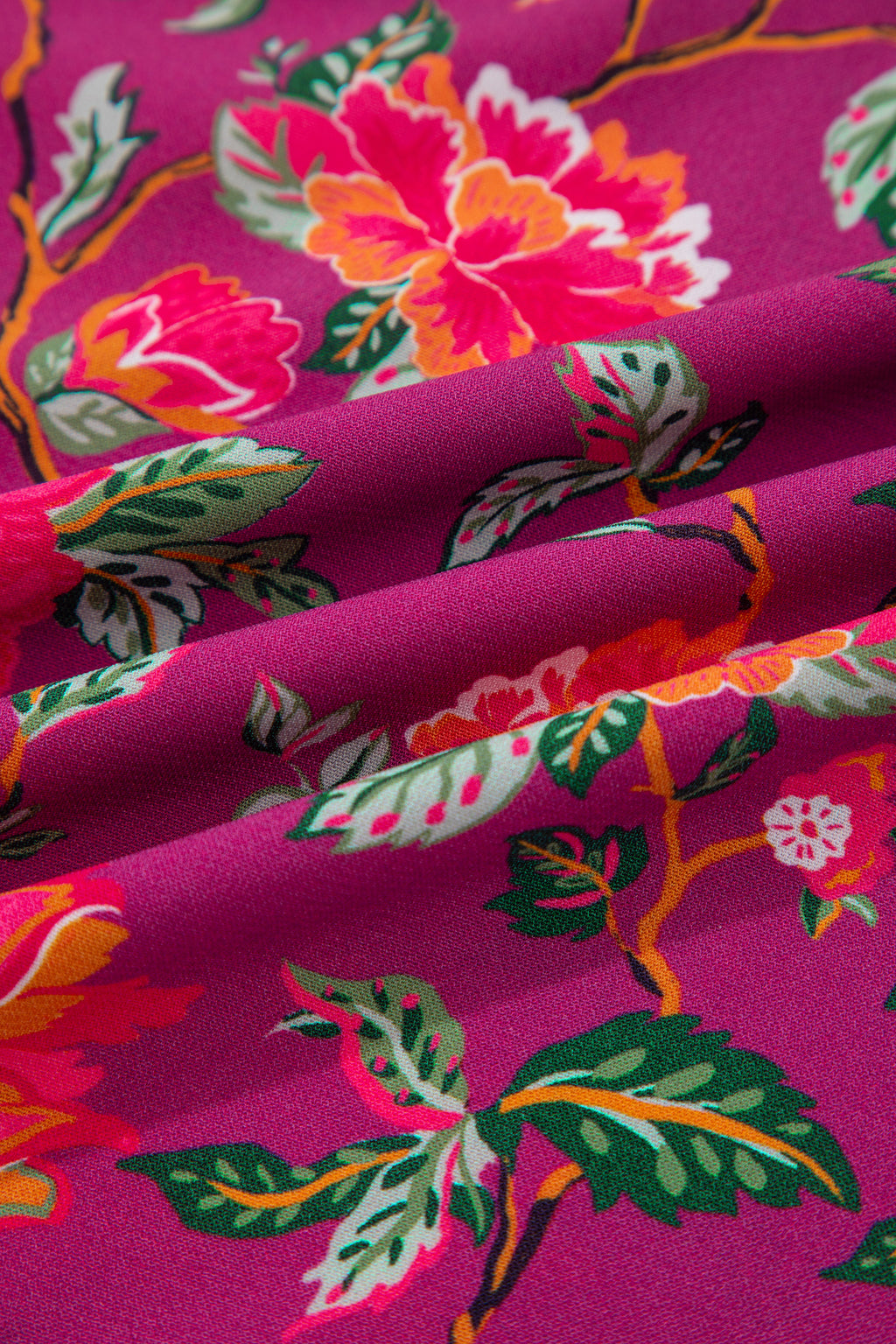 Rose Contrast V Neck Floral Blouse Bazaare Mart Tops/Blouses & Shirts