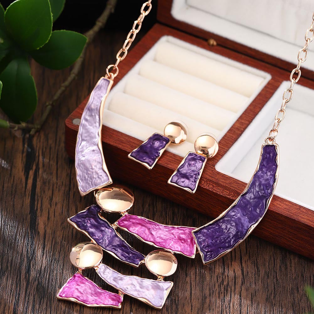 Irregular Geo Earring Necklace Set