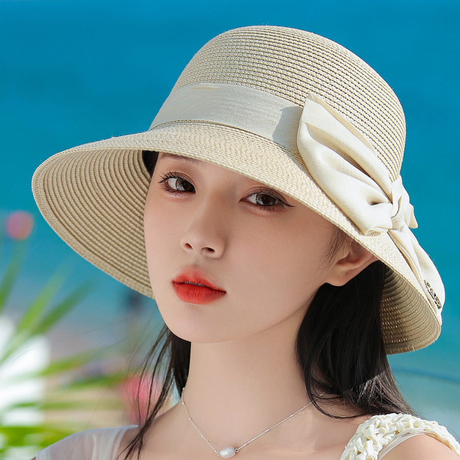 Woven Big Bow Summer Hat
