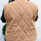 Camel Plus Size Quilted Vest Bazaarre Mart Plus Size/Plus Size Outerwear