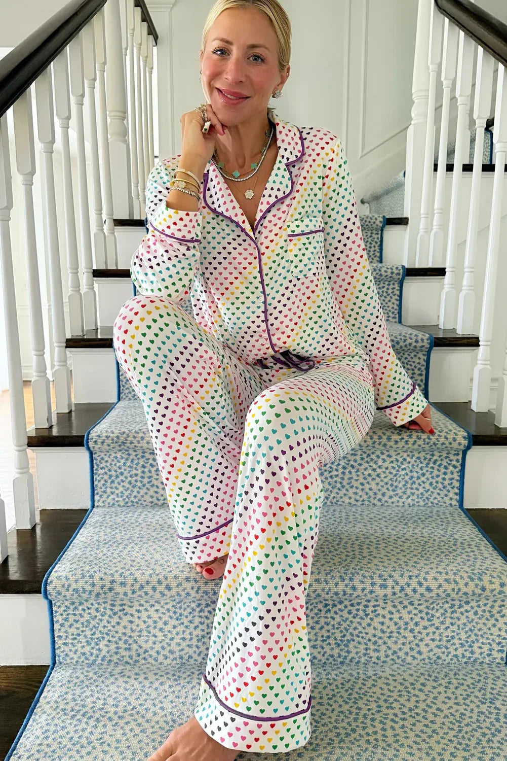 Rainbow Heart Pajama Set Bazaarre Mart Loungewear & Sleepwear/Sleepwear