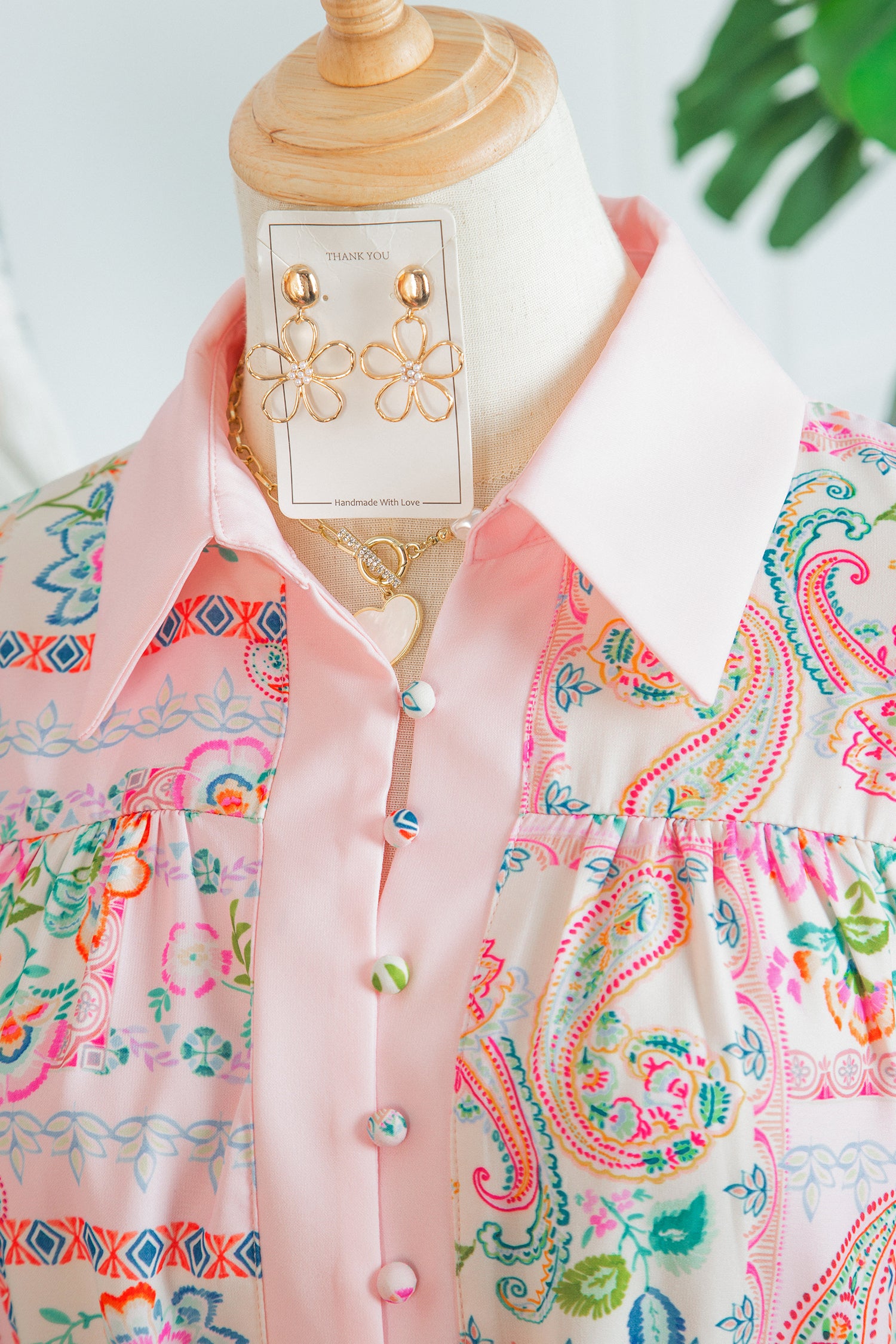 Pink Pastel Patchwork Mini Dress – Half Button Belted Color Block Dress Dear-Lover Dropshipping Dresses/Floral Dresses