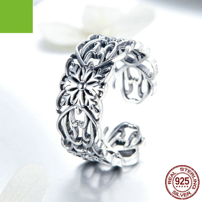 Vintage Silver Floral Ring