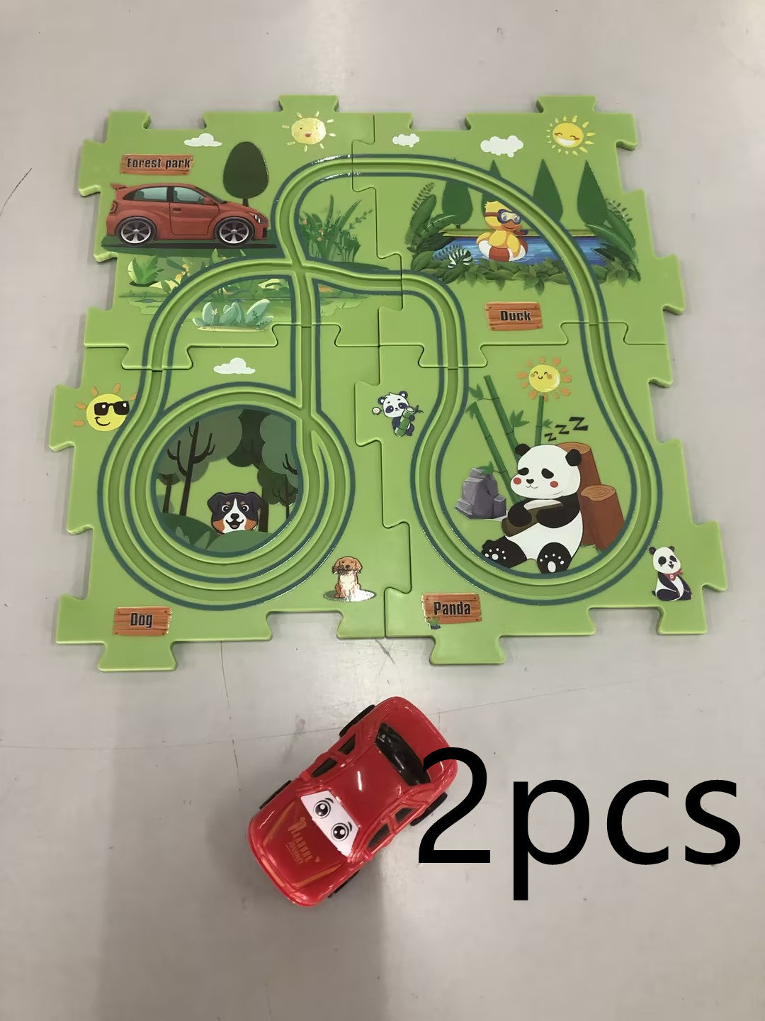 Electric Car Automatic Rail City Scene Play Mat