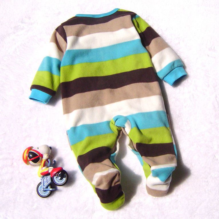 Baby's Striped Polar Fleece Romper