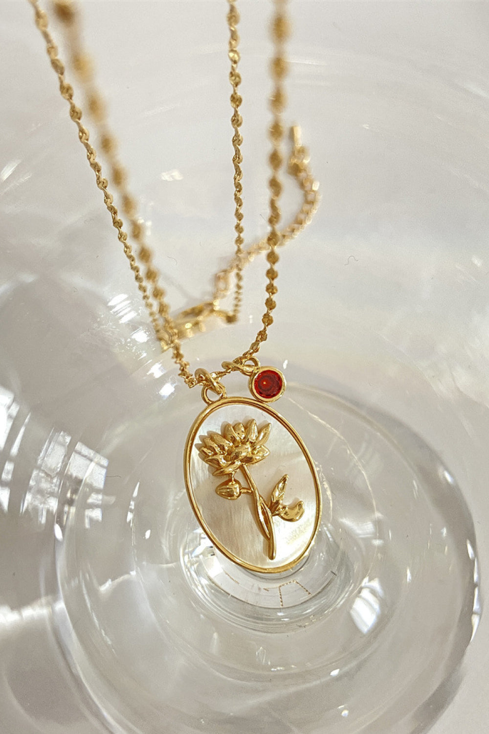 Birth Flower Shell Necklace