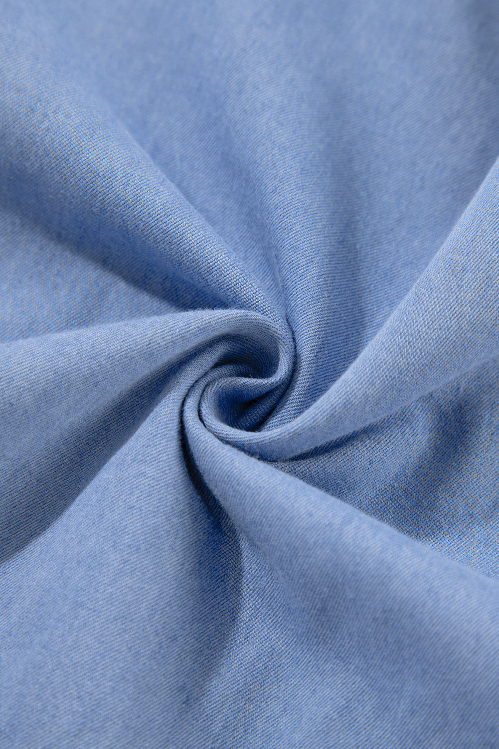 Light Blue 3/4 Puff Sleeve V Neck Tiered Ruffled Chambray Mini Dress