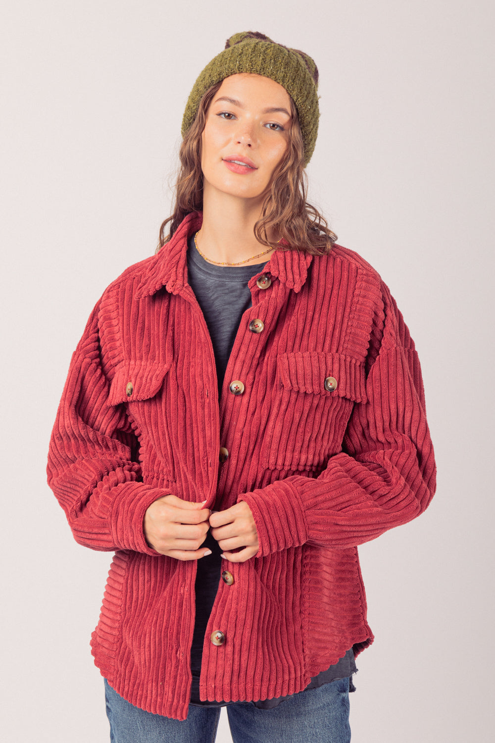 Women's Corduroy Shirt Coat