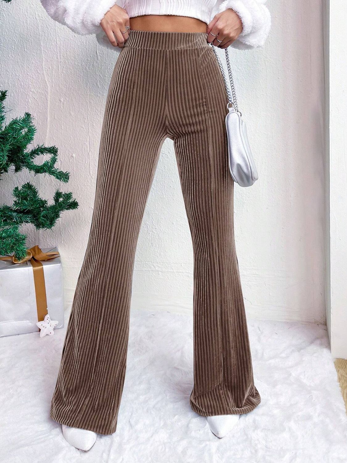 High Waist Corduroy Flare Pants