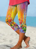 Oil Painting Graffiti Print Capri Leggings C314JA40205A13 CJ Dropshipping Colorful Capri Leggings