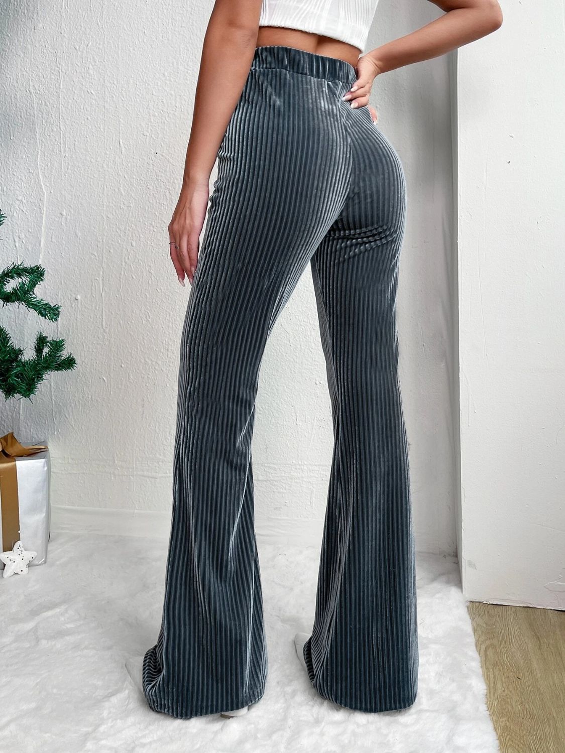 High Waist Corduroy Flare Pants