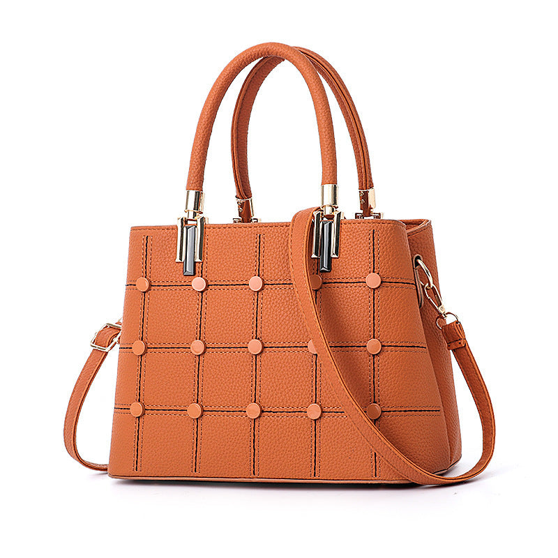 Plaid Rivet Handbag