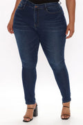 Skinny Plus Size Stretch Denim Jeans Blue Bazaare Mart Plus Jeans