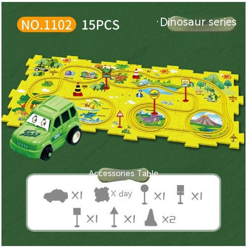 Electric Car Automatic Rail City Scene Play Mat