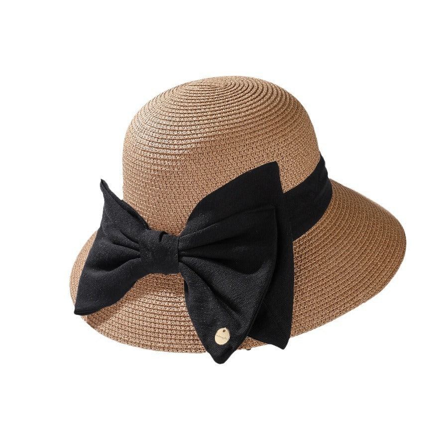 Woven Big Bow Summer Hat