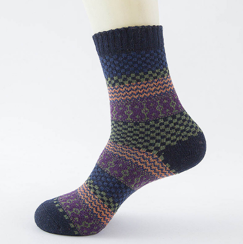 Striped Winter Wool Socks