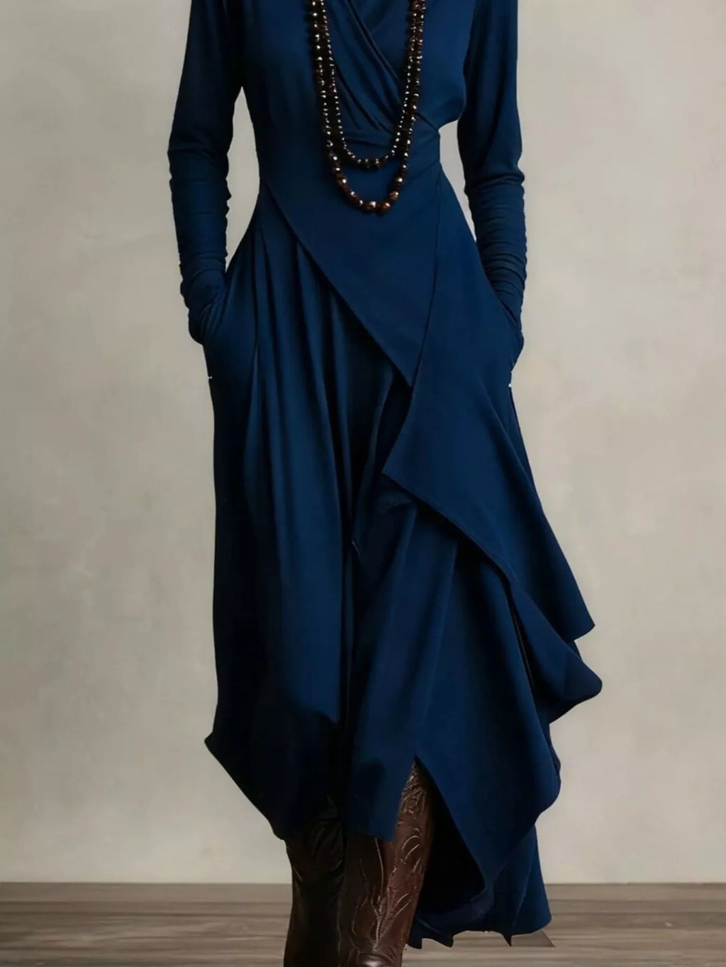 Full Size Turtleneck Asymmetrical Hem Maxi Dress Plus Size Bazaare Mart Turtleneck Asymmetrical Hem Maxi Dress
