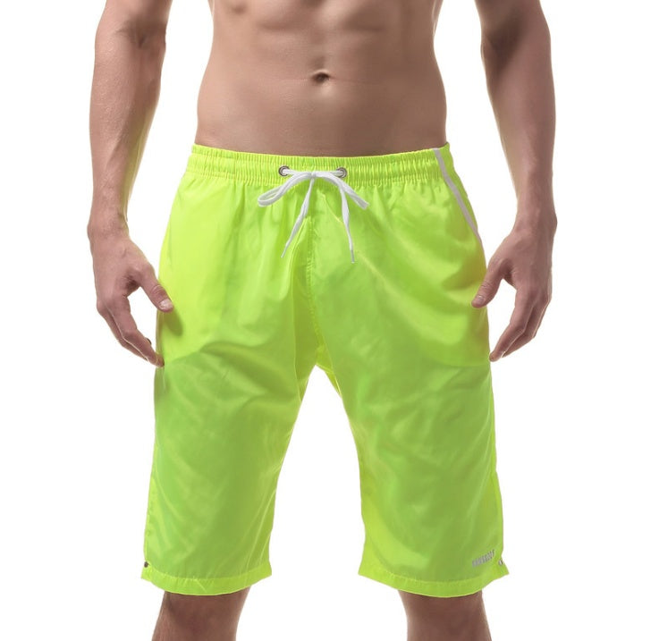 Men's Long Chartreuse Swim Trunks