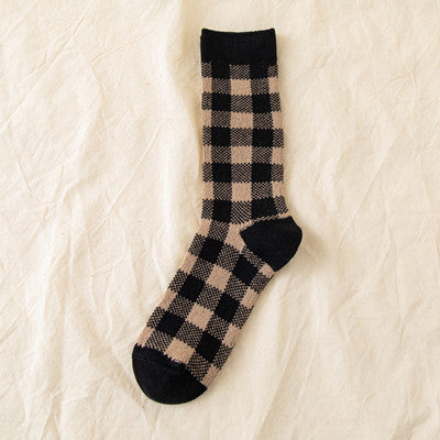 Black Plaid Sock