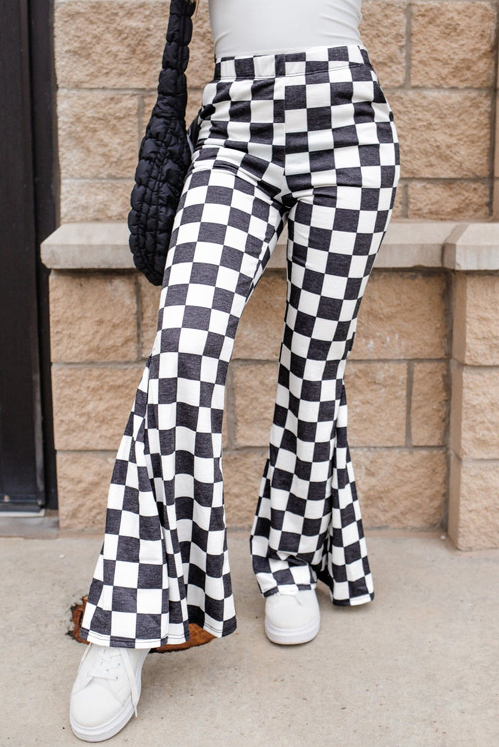 B&W Checkerboard Flare Pants