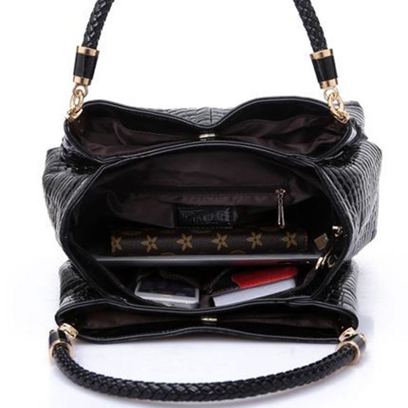 Croc Print Shoulder Bag