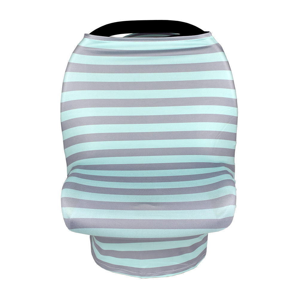 Aqua Striped Breastfeeding Privacy Cover