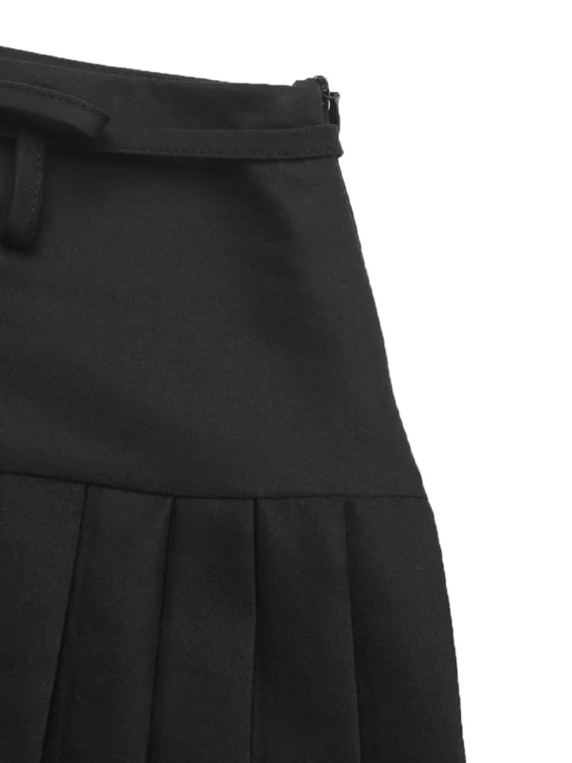 Tied Pleated Mini Skirt Trendsi Tied Pleated Mini Skirt
