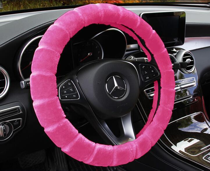 Velvet Warm Grip Steering Wheel Cover Pink CJ Dropshipping Steering Wheel Cover