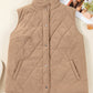 Camel Plus Size Quilted Vest Bazaarre Mart Plus Size/Plus Size Outerwear