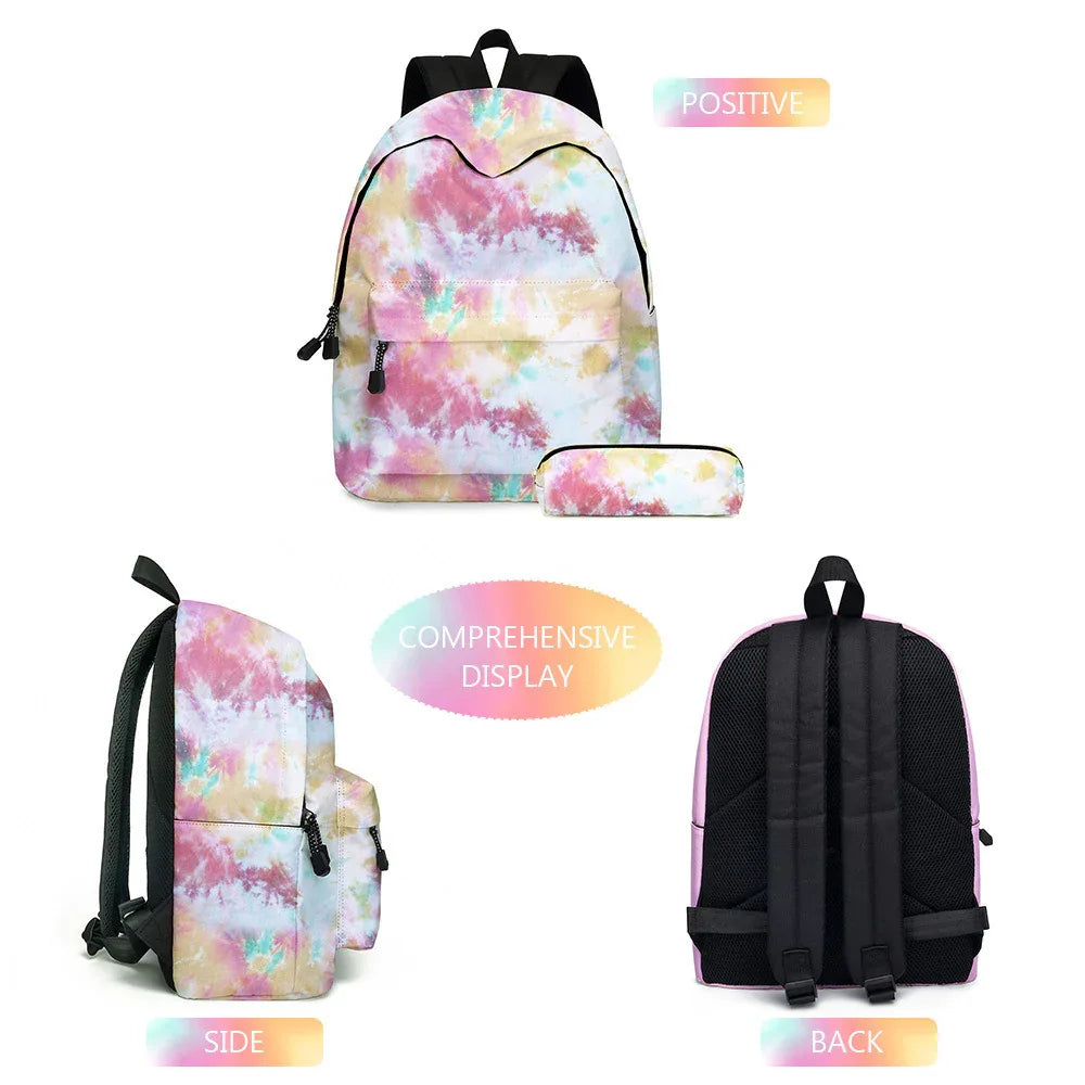 Tie dye schoolbag for primary school students Bazaare Mart Tie Dye Backpack