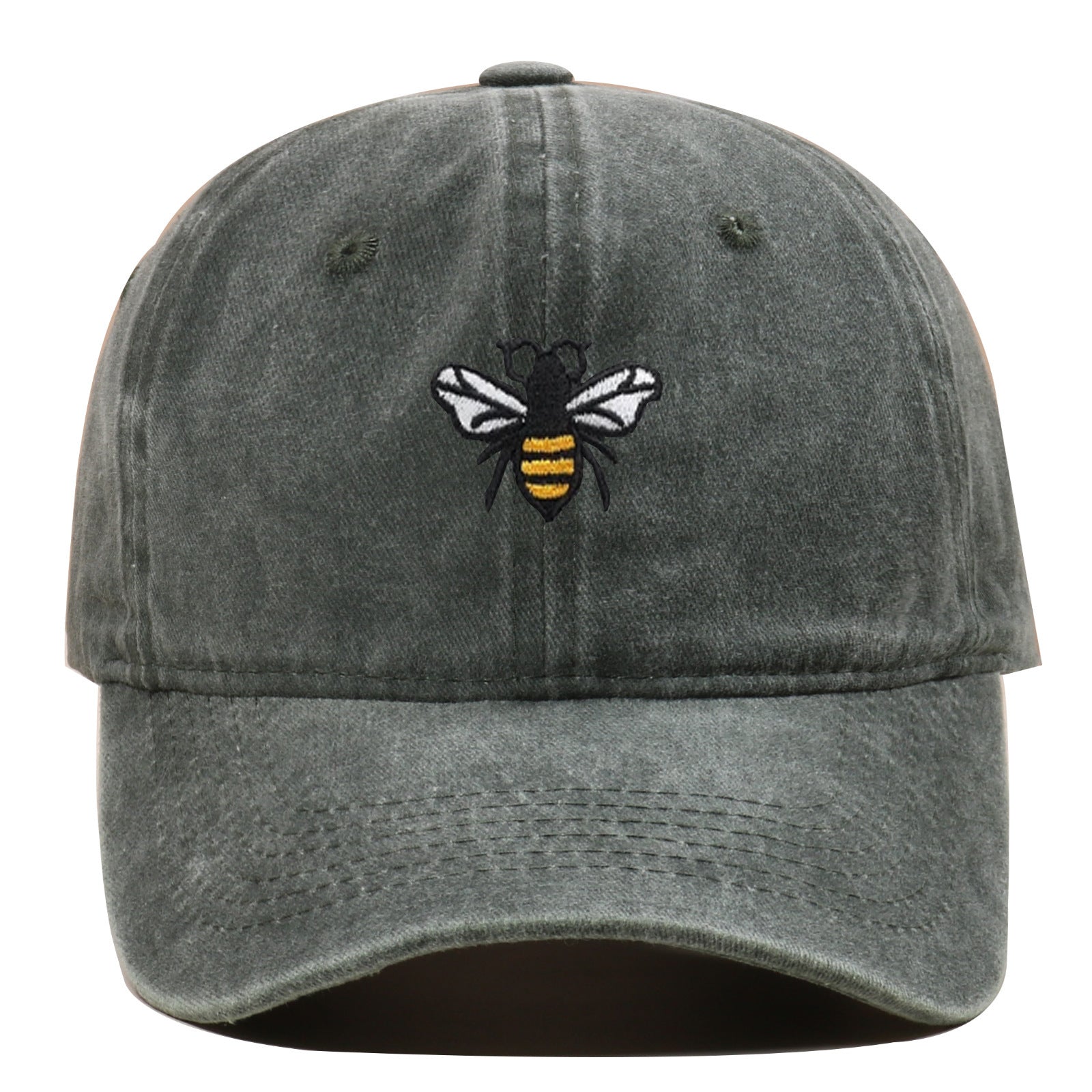 Vintage Bee Embroidered Baseball Cap
