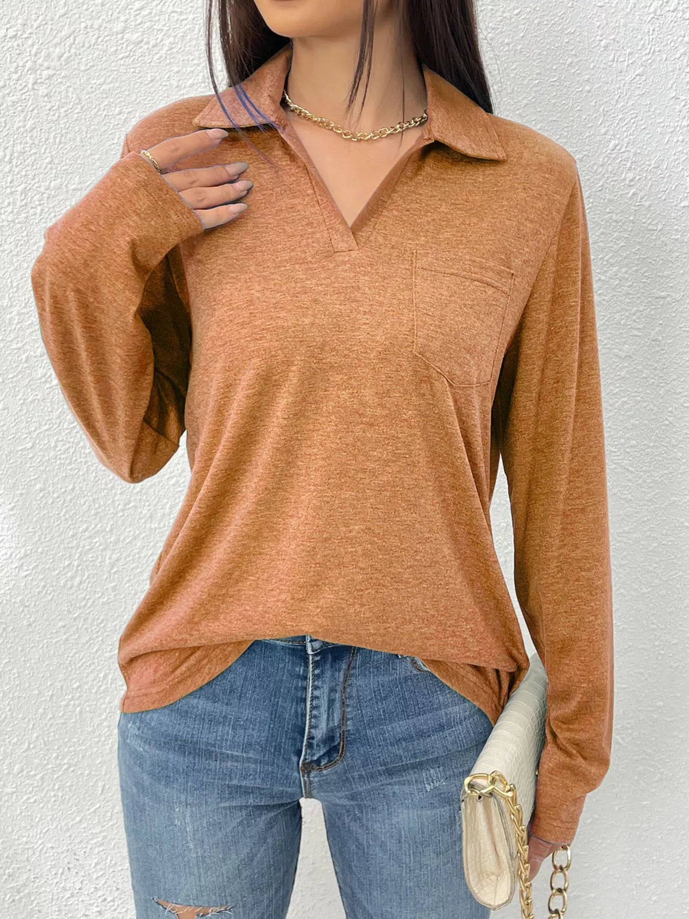 Casual Long Sleeve Polo T-Shirt Sherbet Bazaare Mart Casual Long Sleeve Polo T-Shirt