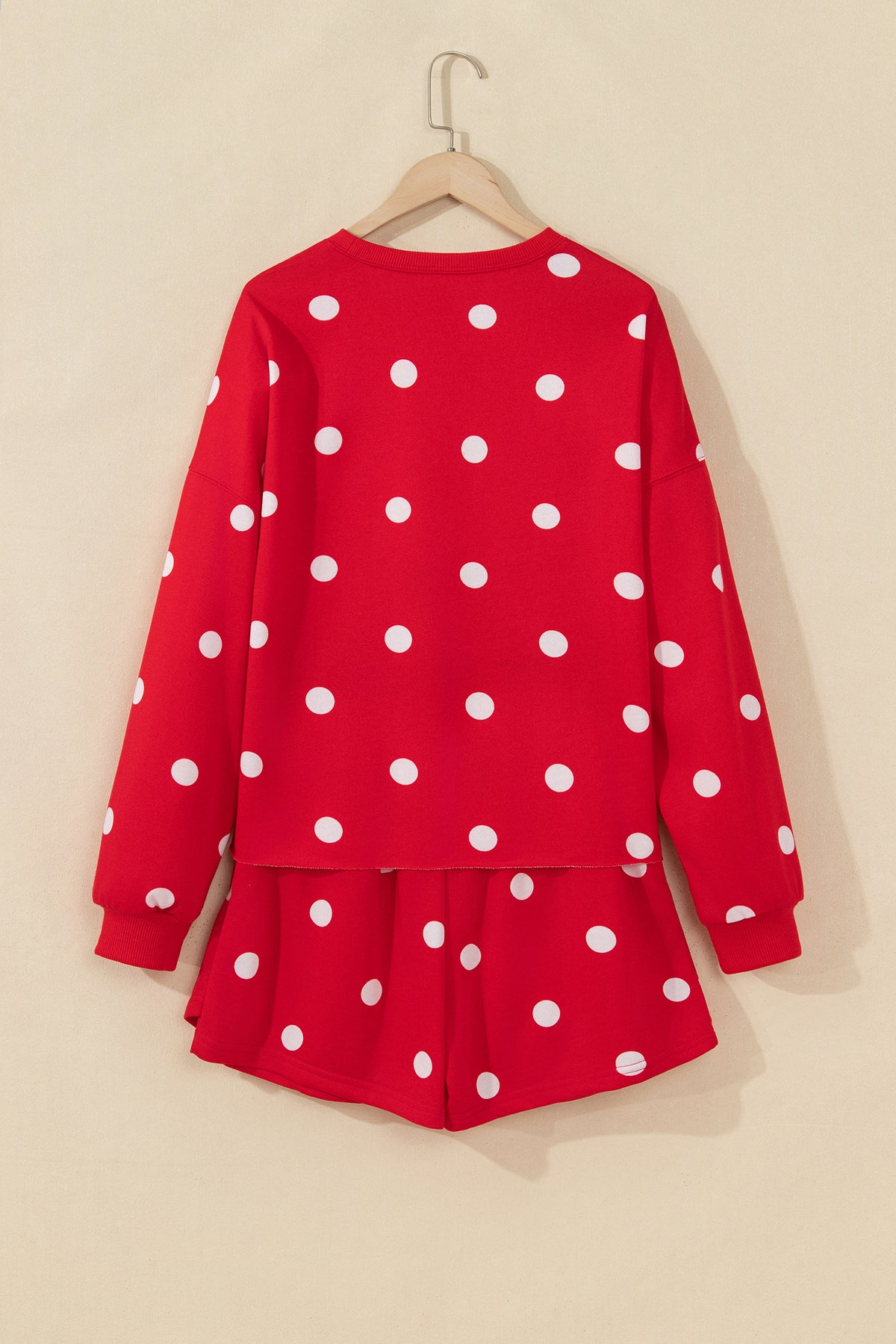 Polka Dot Pullover & Skort Two-Piece Set