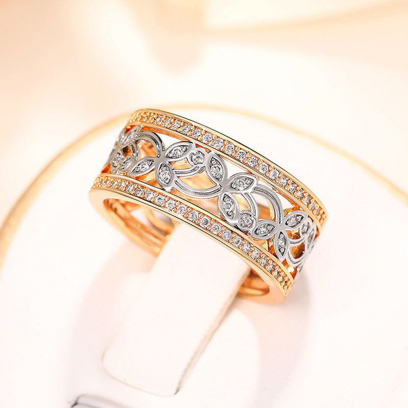 Wide Hollow Floral Rings