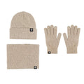 Three-piece Alpaca Fleece Hat Scarf Gloves Set Khaki Three Piece Set Bazaare Mart Hat Gloves Scarf Set