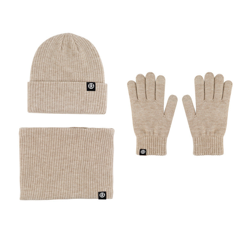 Three-piece Alpaca Fleece Hat Scarf Gloves Set