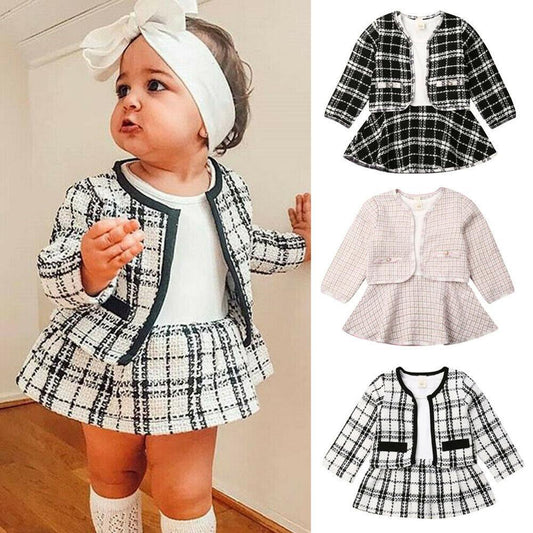 Plaid Baby Girl Two-Piece Skirt Suit 