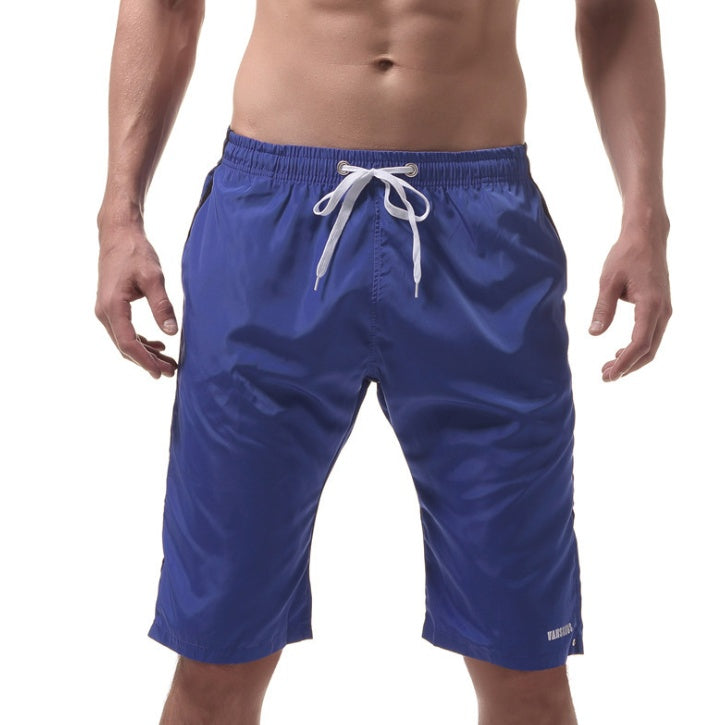 Men's Long Blue Swim Trunks