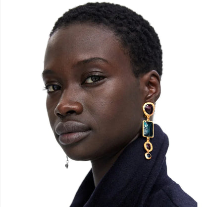 Exaggerated Heart Earrings and Necklace 1style Bazaare Mart Black Heart Necklace Set